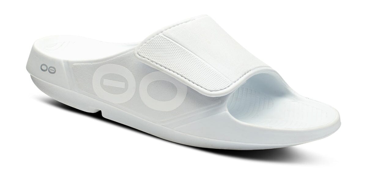 OOFOS Unisex OOahh Sport Flex Slide Sandal - White
