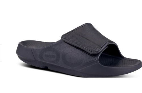 Oofos Matte Black Ooahh Sport Flex Mens Slide 1550-MATBLK