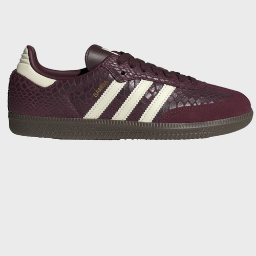 Women's Samba OG Shoes Maroon / Cream White / Gold Metallic