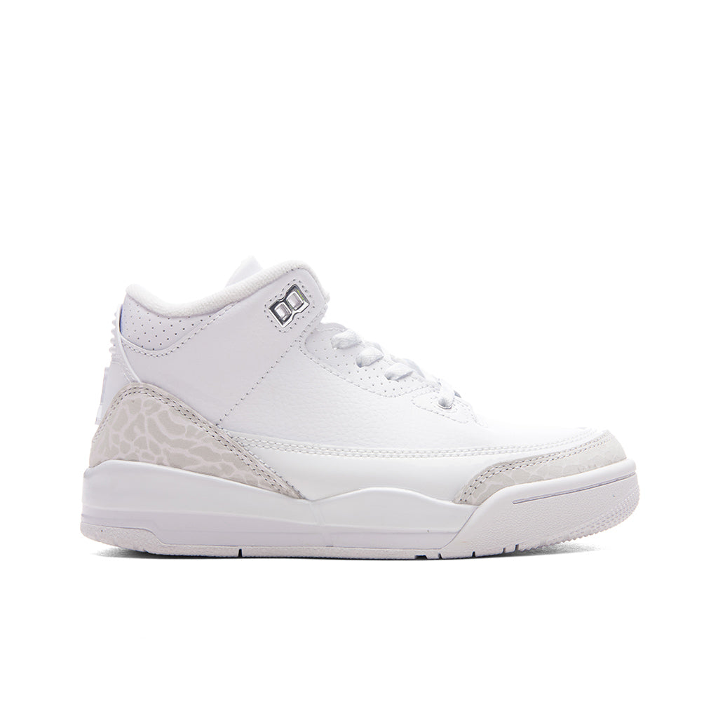 Air Jordan 3 Retro 'Pure Money' (PS) - White/Metalic Silver