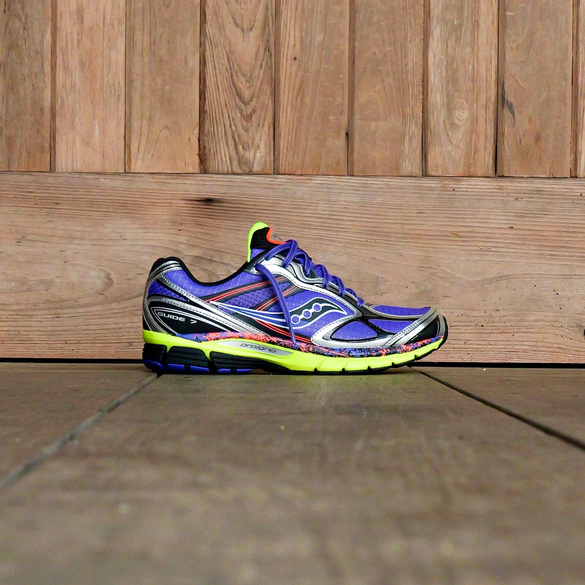 Mens Saucony ProGrid Guide 7 (Purple/Citron)