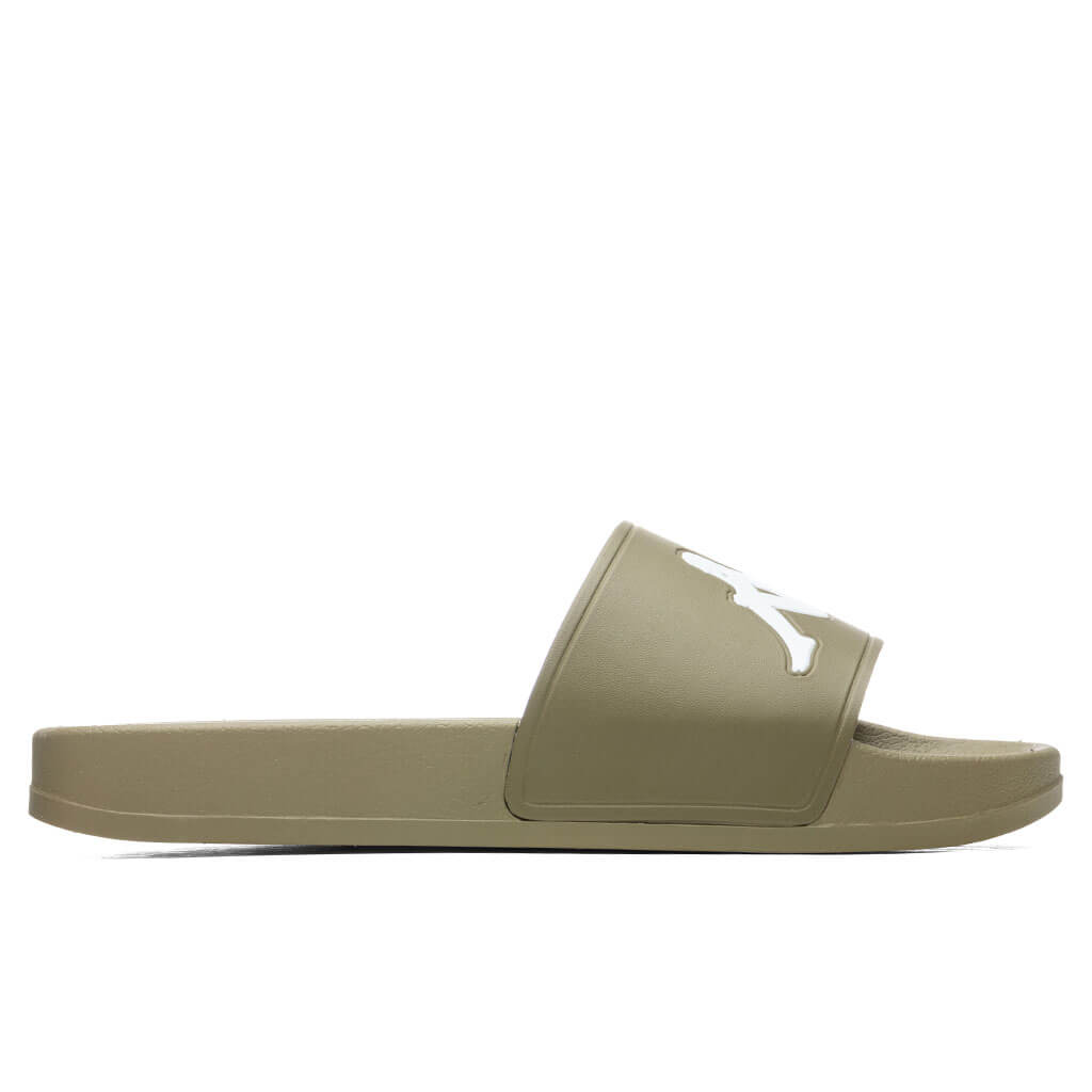 Authentic Adam 2 Slides - Green Olive/White