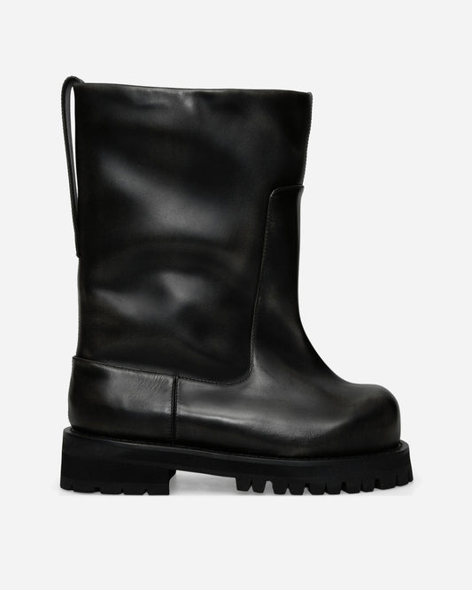 Distressed Shaft Boots Black