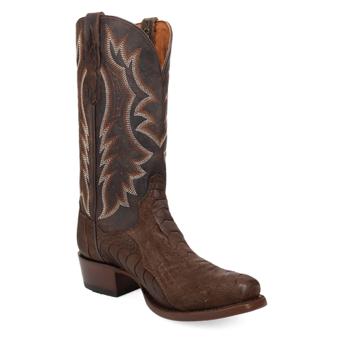 DanPost Brown/Brown Anders Ostrich Leg Men's 13 inch 7-Toe Boots DP3103