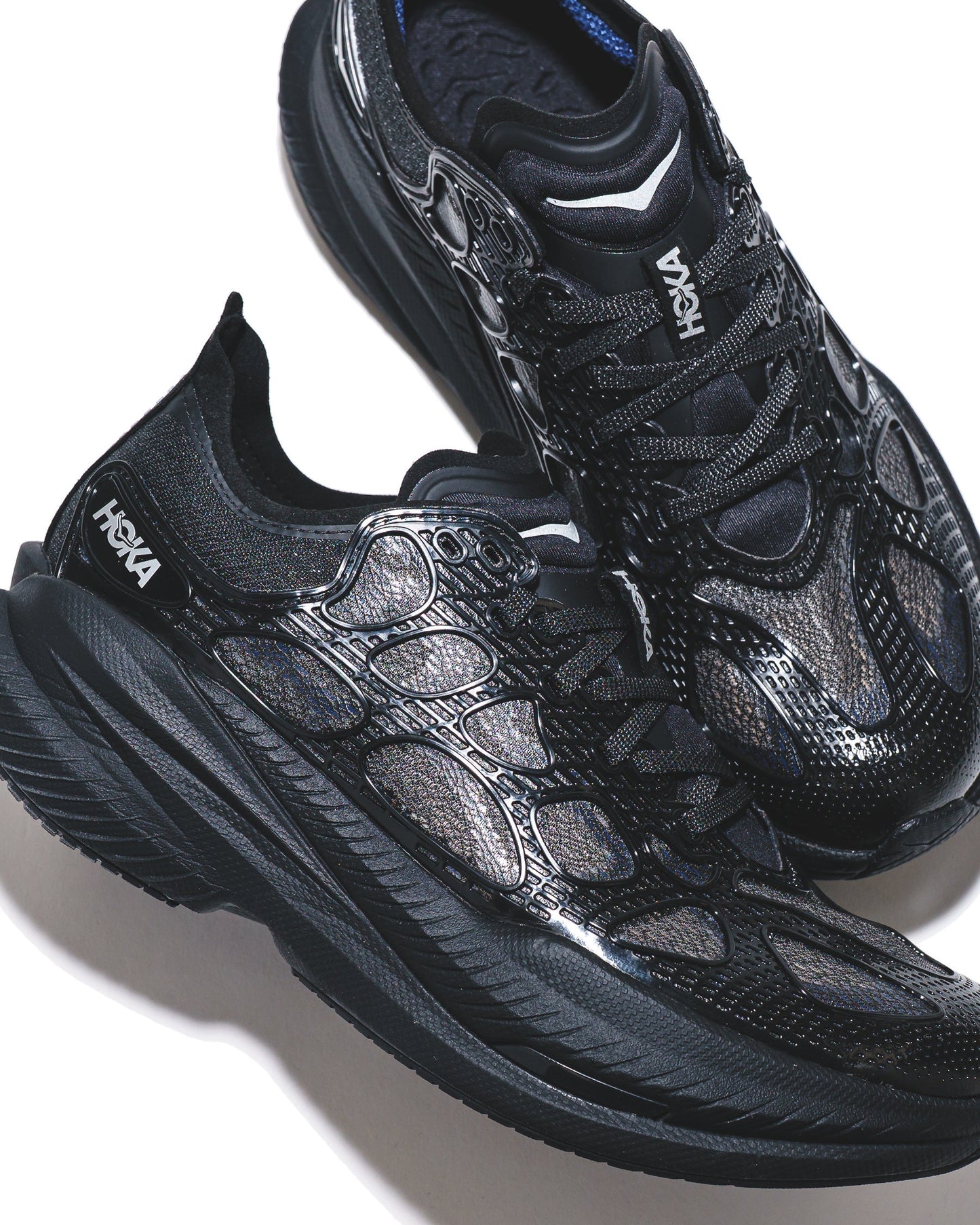 Hoka One One Unisex Mach X Caged Black Midnight Blue 1168932-BMD